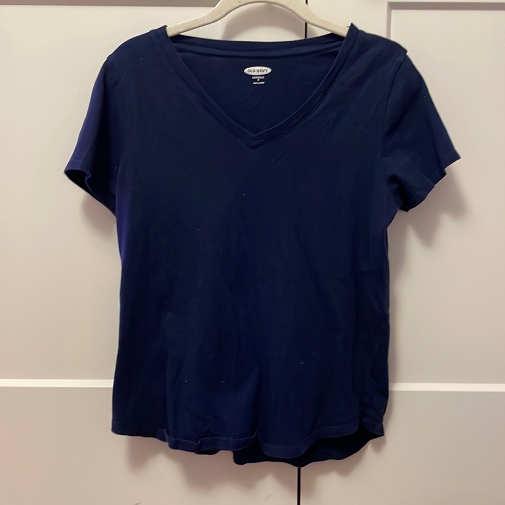 navy v-neck t-shirt